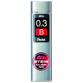 Pentel Ain STEIN C273-B Silica Enhanced Pencil Lead - 15 pcs - 0.3 mm - B