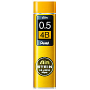 Pentel Ain STEIN C275-4B Silica Enhanced Pencil Lead - 40 pcs - 0.5 mm - 4B