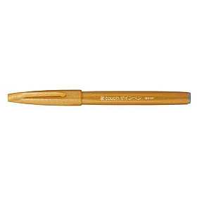 Pentel Touch Brush Sign Pen SES15C - Ochre