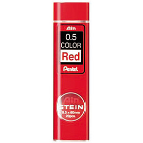 Pentel Ain STEIN C275-RD Silica Enhanced Pencil Lead - 20 pcs - 0.5 mm - Red