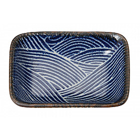 Seigaiha Blue - Dish Rectangle - 10x7 cm