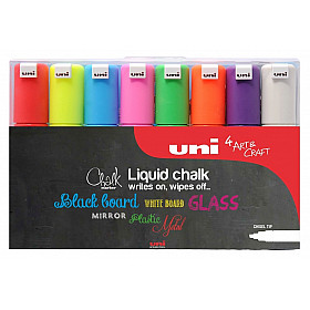 Uni PWE-8K Chalk Marker - Broad - Set of 8
