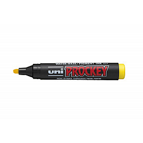 Uni PM-126 Prockey Permanent Marker - Chisel - Yellow