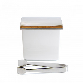 Zero Japan Square Sugarcube Container with Tong - White